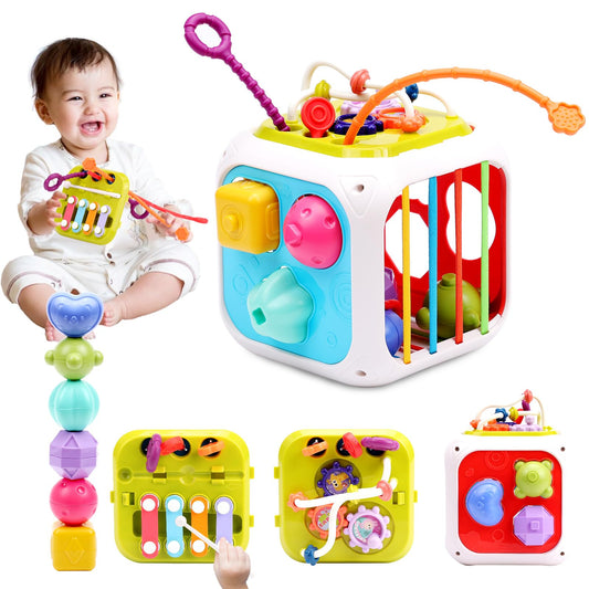 7-in-1 Baby Sensory Montessori Toys for 1 Year Old, Toddler Toys for 1 2 Year Old Boys Girls Gifts,Toddler hape sorter Developmental Learning Toys Birthday Gifts,Baby Toys 6-12-18 Months