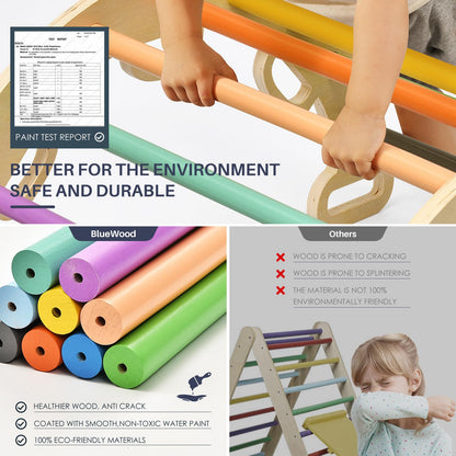 BlueWood 7-in-1 Wooden Climbing Triangle for Kids