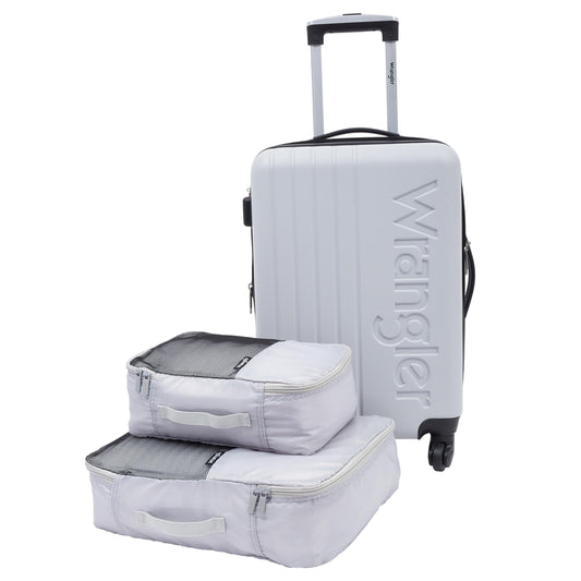 Wrangler 20" Grey Carry-On Luggage Set