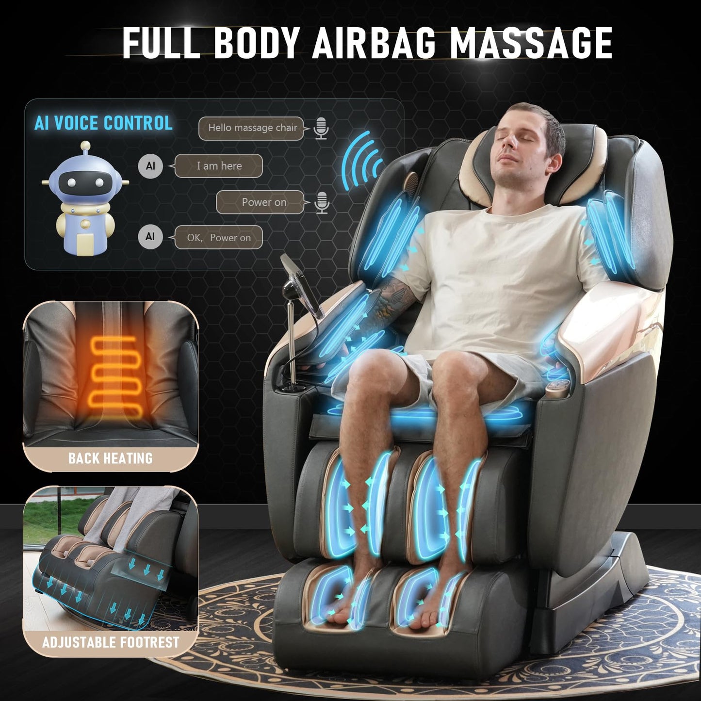 Full Body Massage Chair with 9 Auto Programs