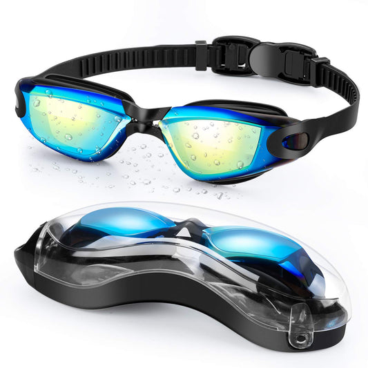 Wide View Anti-Fog Swim Goggles for Adults