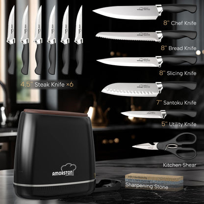 14-Piece Stainless Steel Kitchen Knife Set