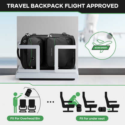 35L Waterproof Travel Backpack with Shoe Compartment
