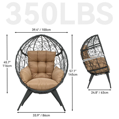Large Wicker Egg Chair with Stand by YITAHOME