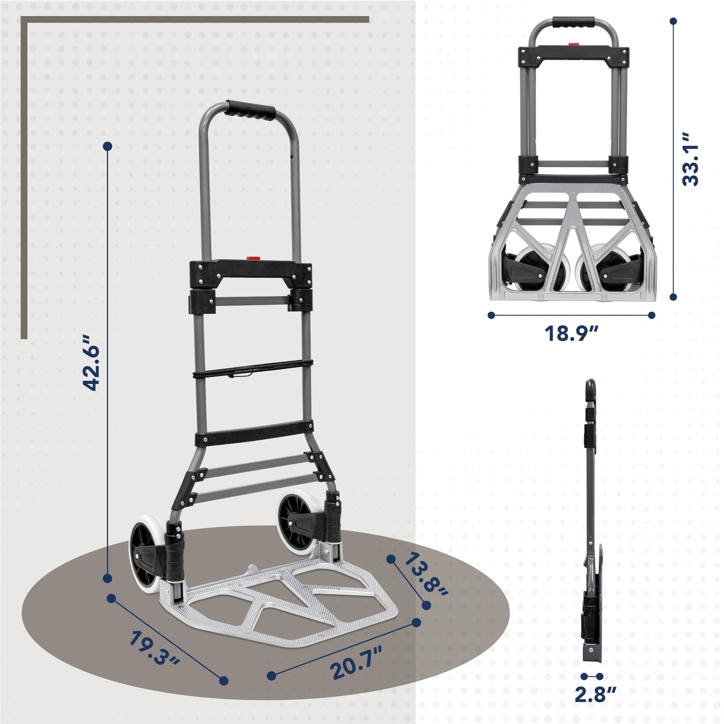 250 LB Aluminum Folding Hand Truck Trolley Dolly