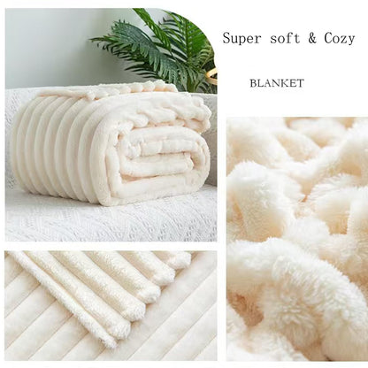 Fuzzy Throw Blanket for Couch Sofa Bed