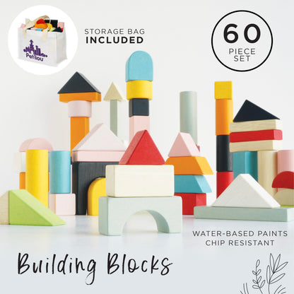60-Piece Le Toy Van Wooden Building Blocks Set