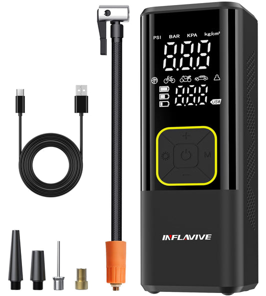 InflaVive Portable Tire Inflator with LED Light