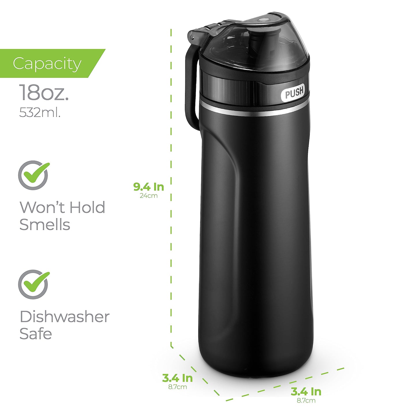 SipX™ 18oz Insulated Stainless Steel Water Bottle