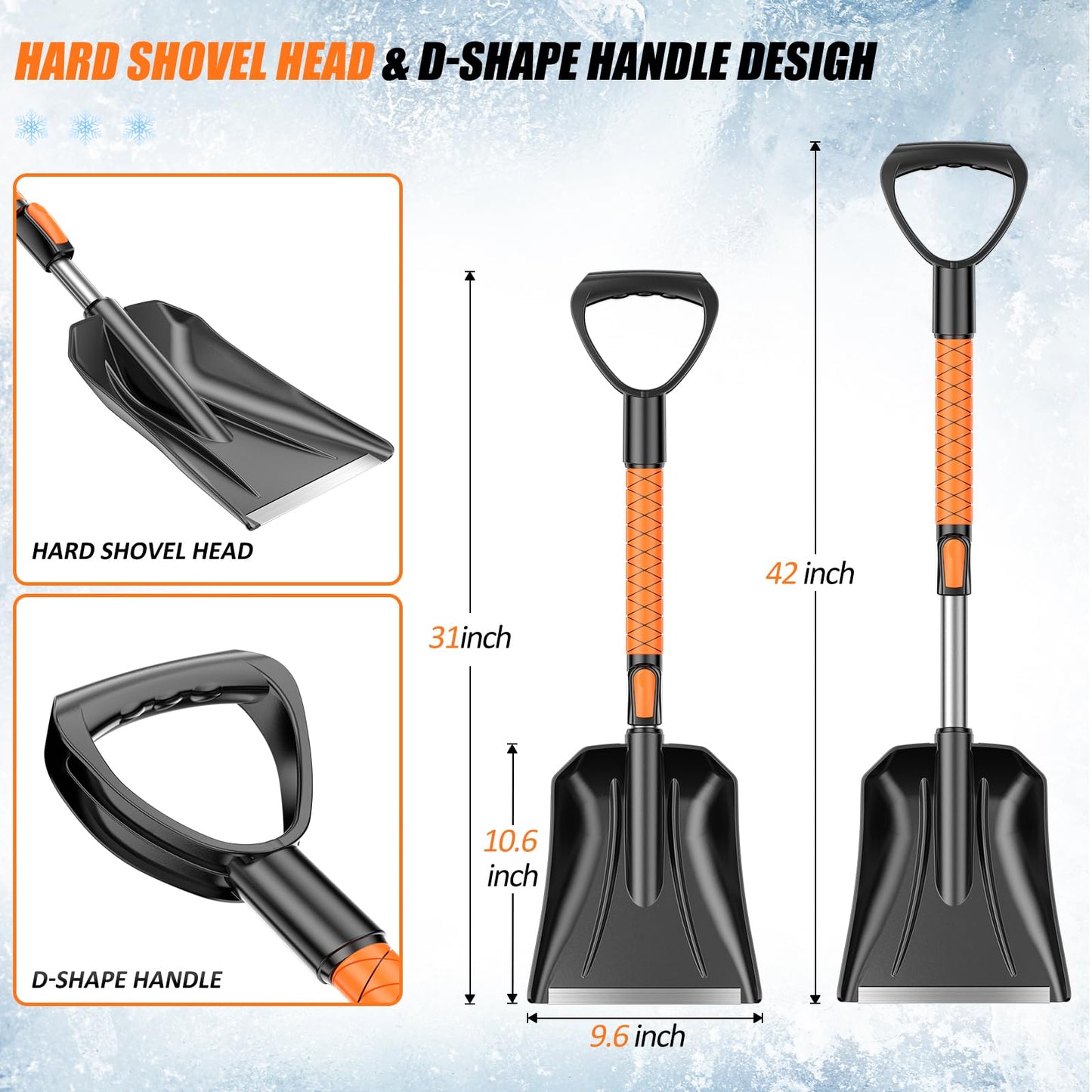 42" Extendable Snow Brush and Ice Scraper