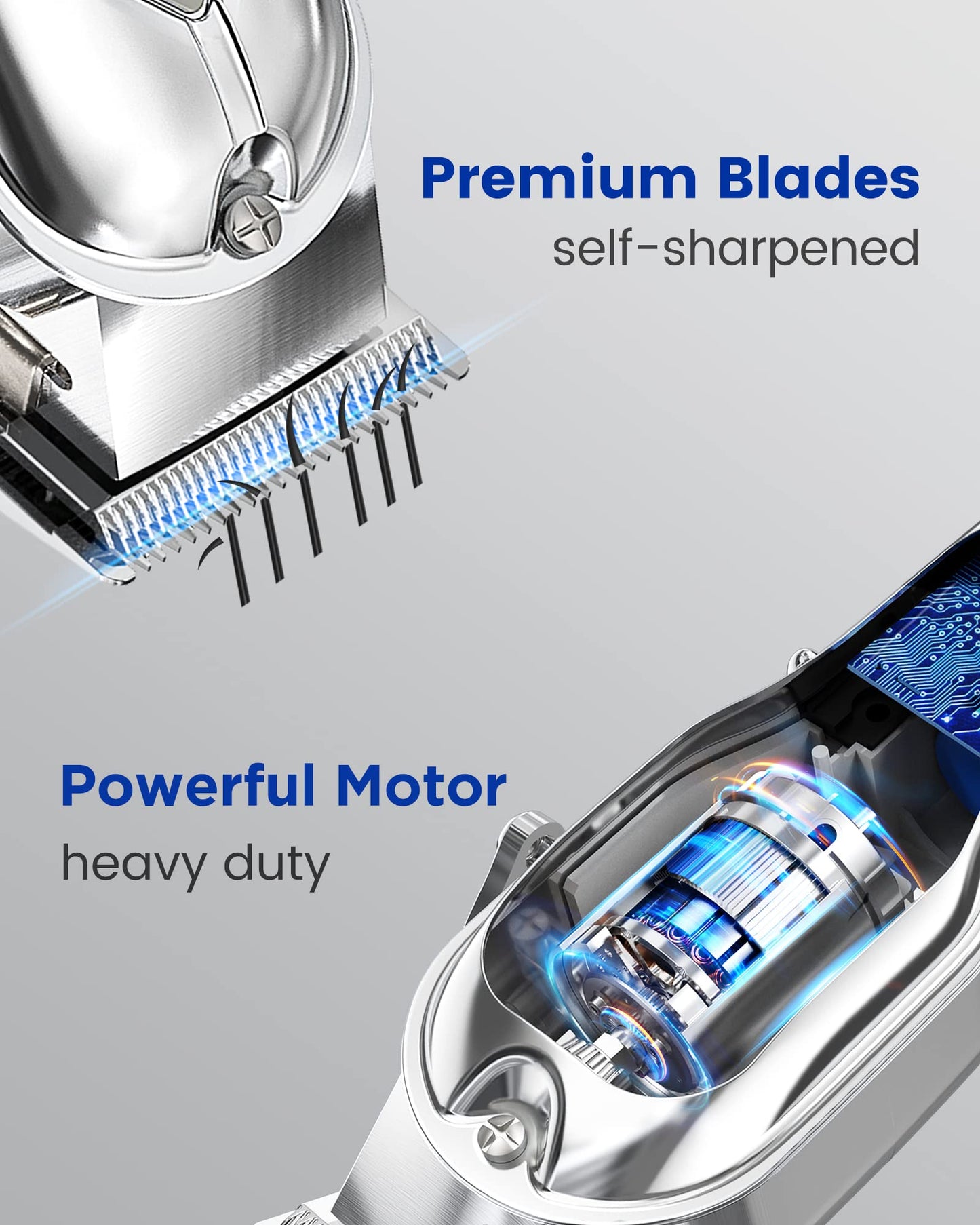 GLAKER Hair Trimmer for Men - Professional Clippers and Trimmers Set, Cordless Clippers for Hair Cutting, Rechargeable Barber Kit with T Blade Liner and Complete Guards Set for Men's Grooming