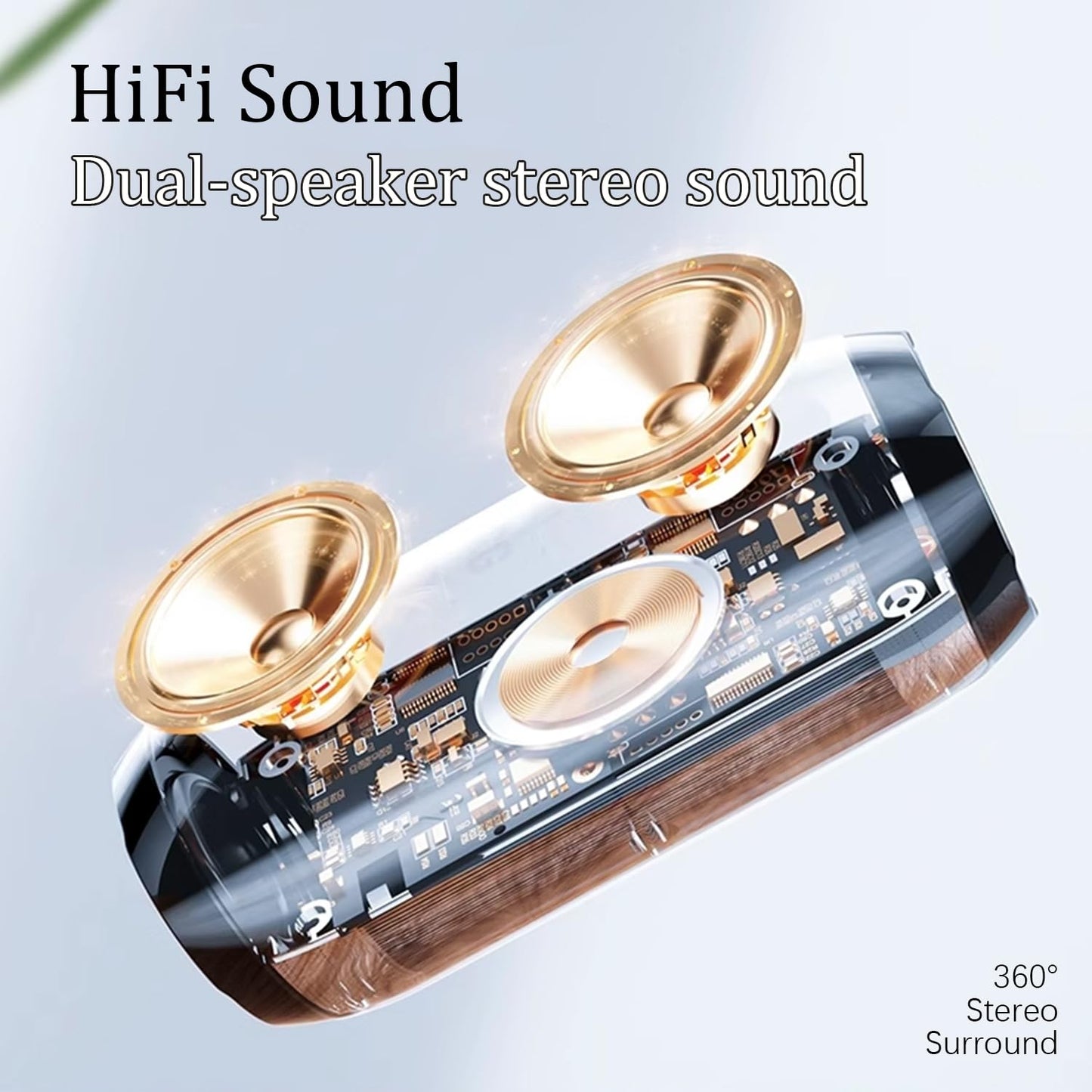 Wireless Speakers,Wireless Portable Speaker, Stereo Subwoofer Rod Built-in Mic, FM/TF Card/U Disk, Connect Mobile Phone/Computer/TV, True Wireless Stereo Speaker for Indoor&Outdoor A5212(Black)