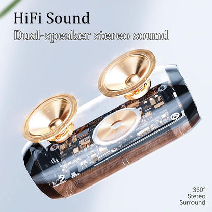 Wireless Speakers,Wireless Portable Speaker, Stereo Subwoofer Rod Built-in Mic, FM/TF Card/U Disk, Connect Mobile Phone/Computer/TV, True Wireless Stereo Speaker for Indoor&Outdoor A5212(Black)