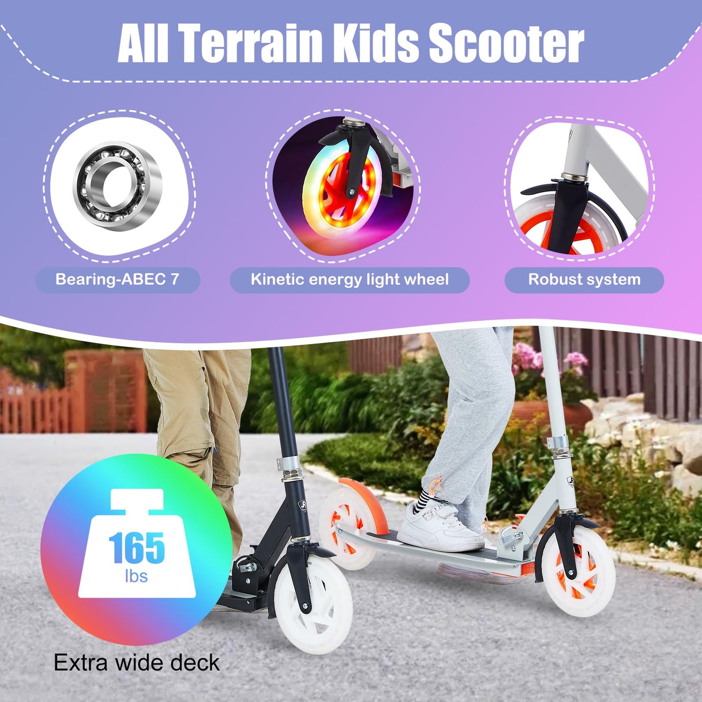 Kick Scooter for Ages 8-12, Foldable Lightweight