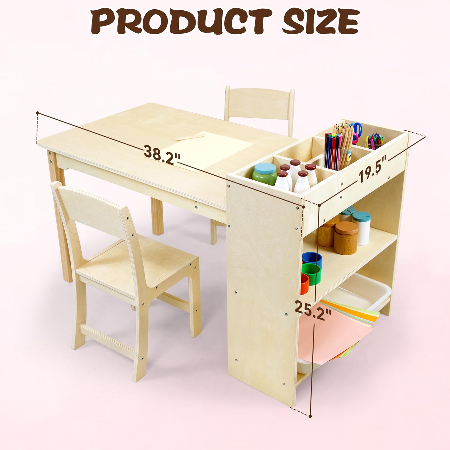 Kids Wooden Art Table and Chair Set