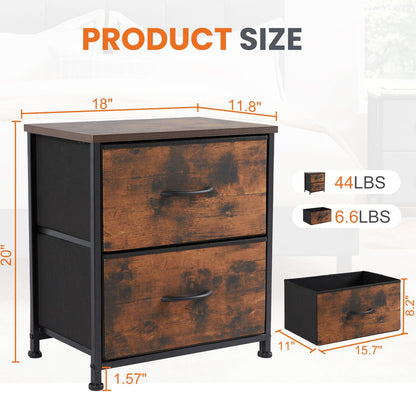 Sweetcrispy Nightstand Set of 2 with 2 Storage Drawers