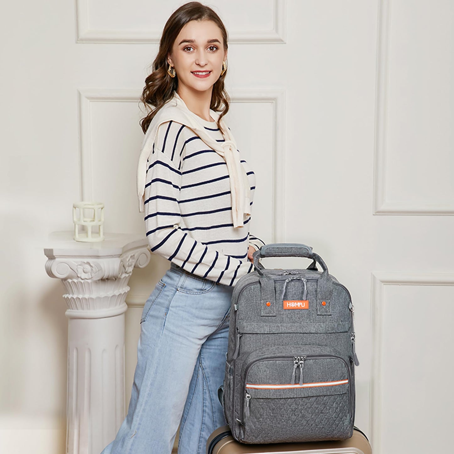 Travel Backpack with Luggage Strap for Laptop