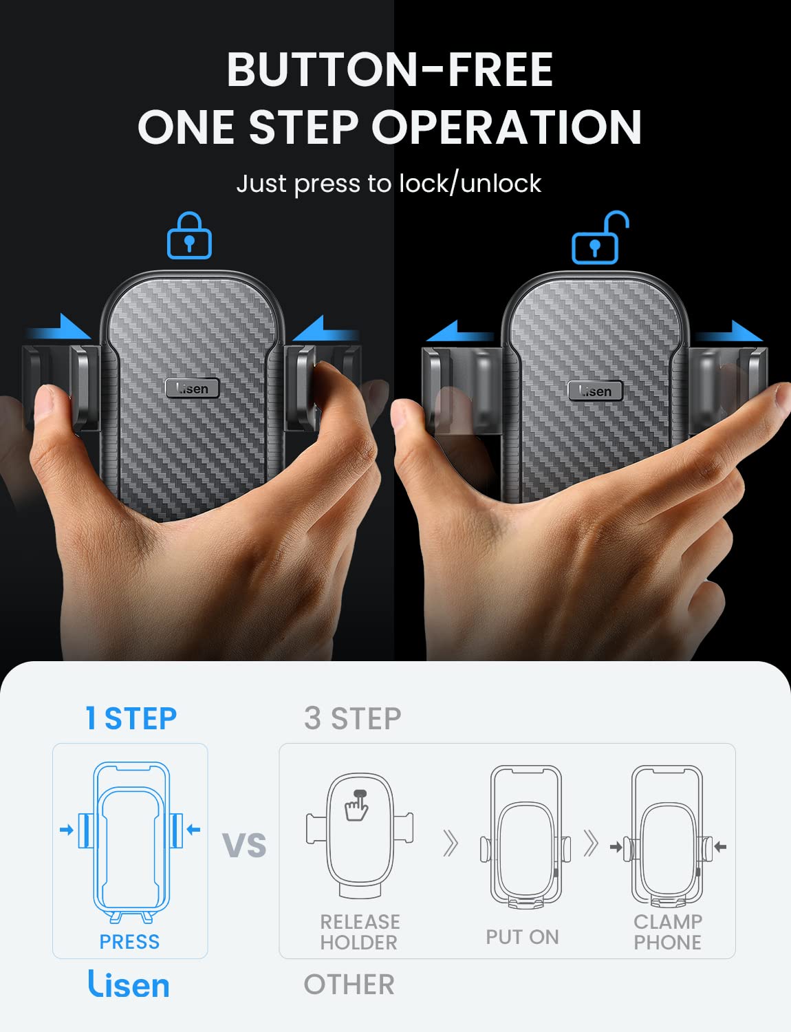LISEN Universal Car Phone Holder Mount for Smartphones
