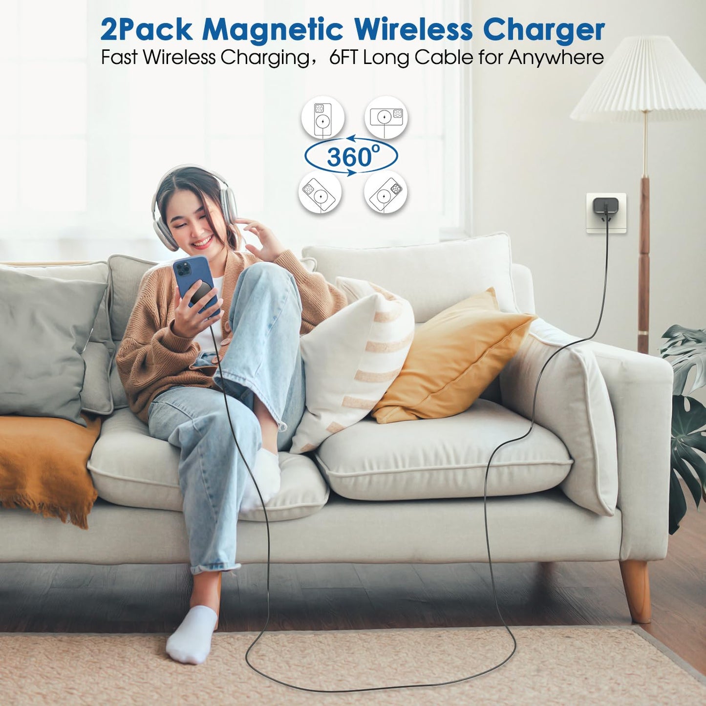 2 Pack Magnetic Wireless Charger for iPhone
