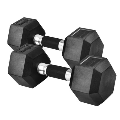 Yes4All 20 LBS Rubber Hex Dumbbell Set