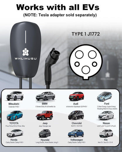 50 Amp WiFi EV Charger with 16ft Cable