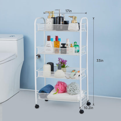 SUBMARINE 4-Tier Rolling Storage Cart with Wheels