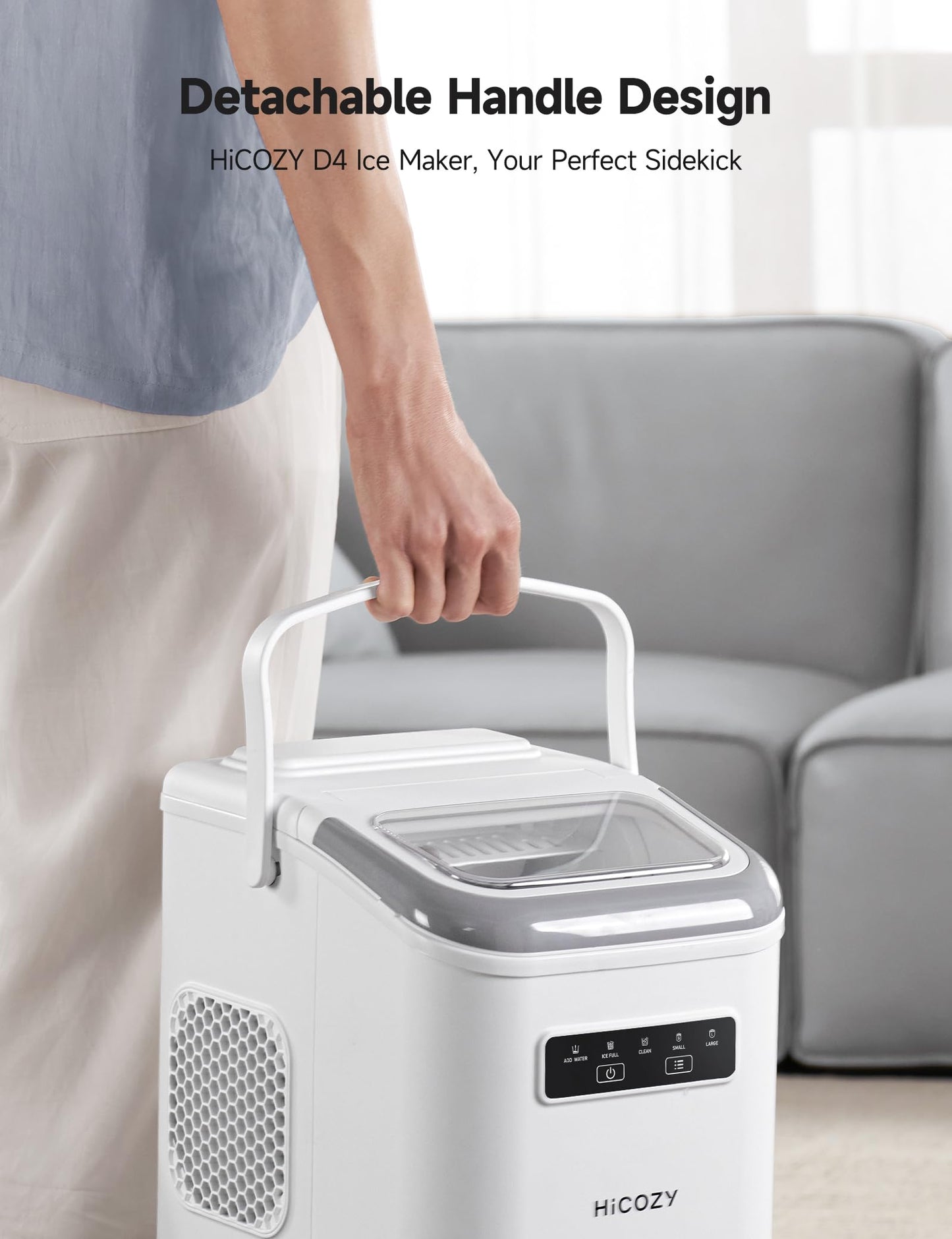 HiCOZY Portable Ice Maker - 26 lbs/Day