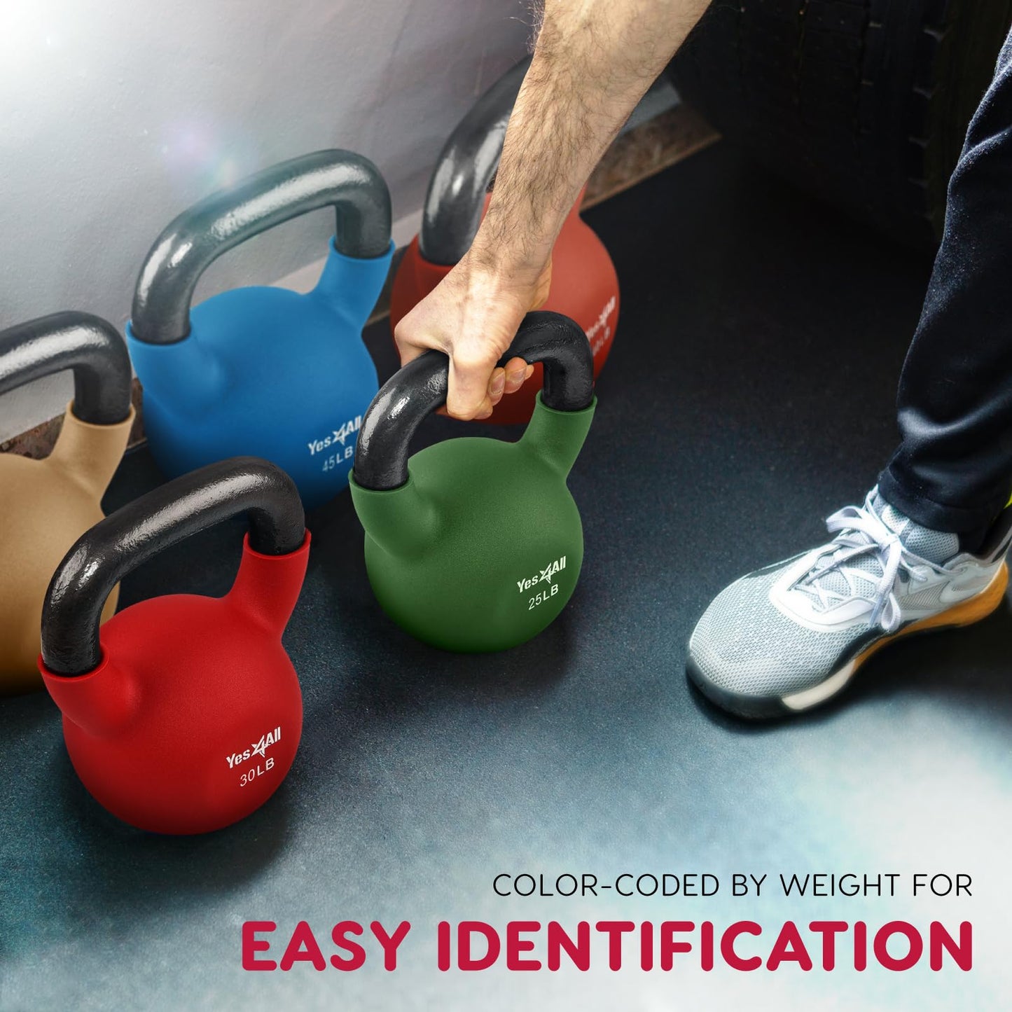Yes4All 40 lb Neoprene Kettlebell Weight Set