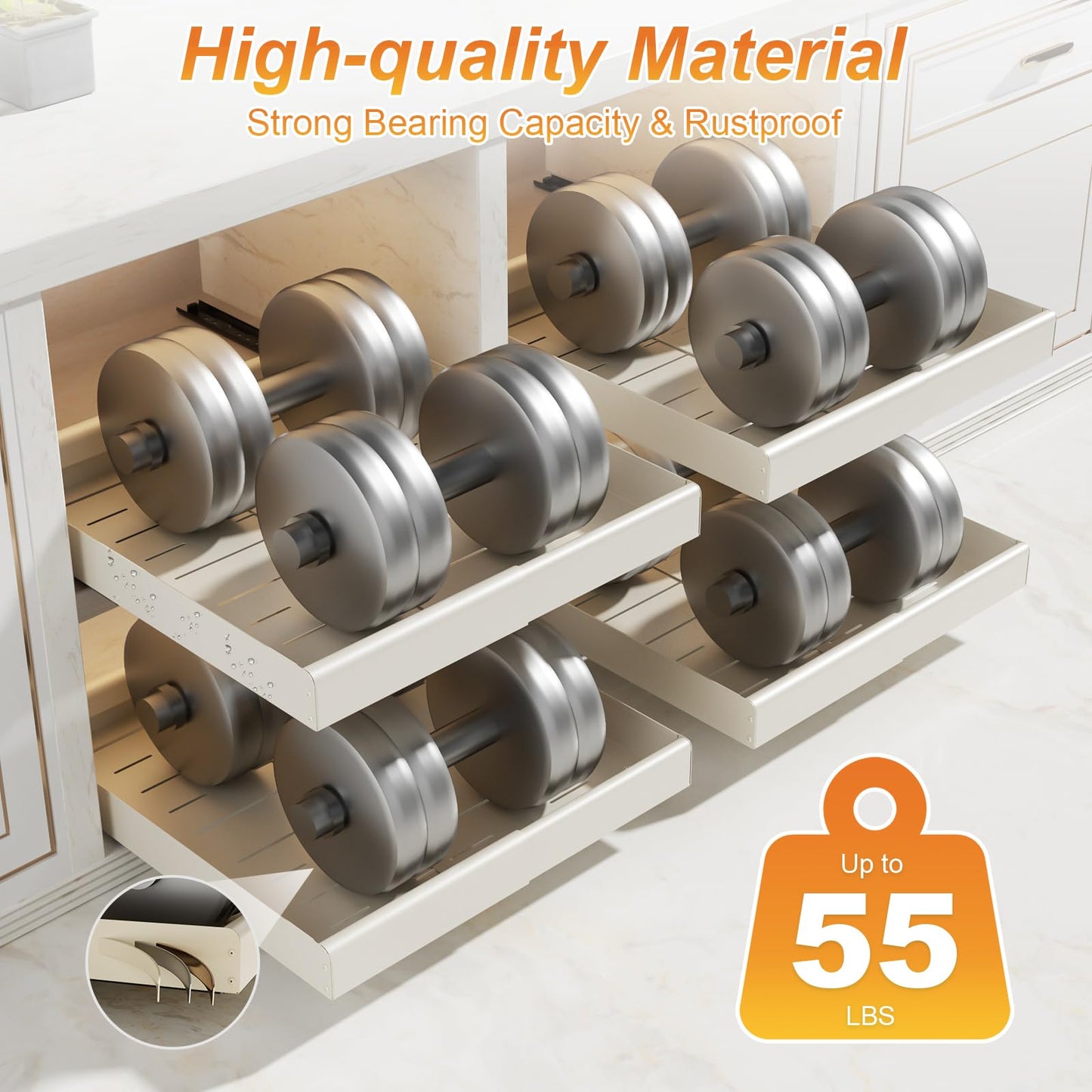 Adjustable Pull-Out Kitchen Cabinet Organizer