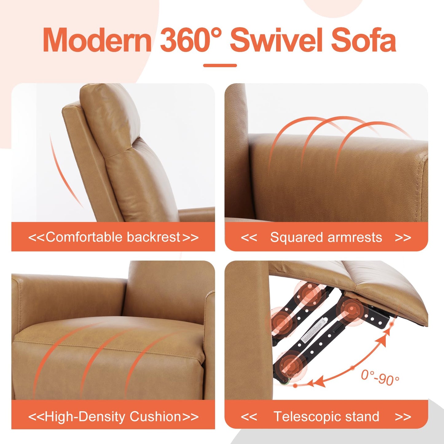 Recliner Chair 360 Swivel Rocker for Adults