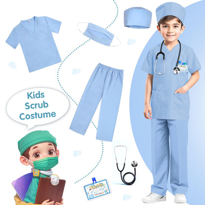 Kids Doctor Costume Scrubs with Accessories