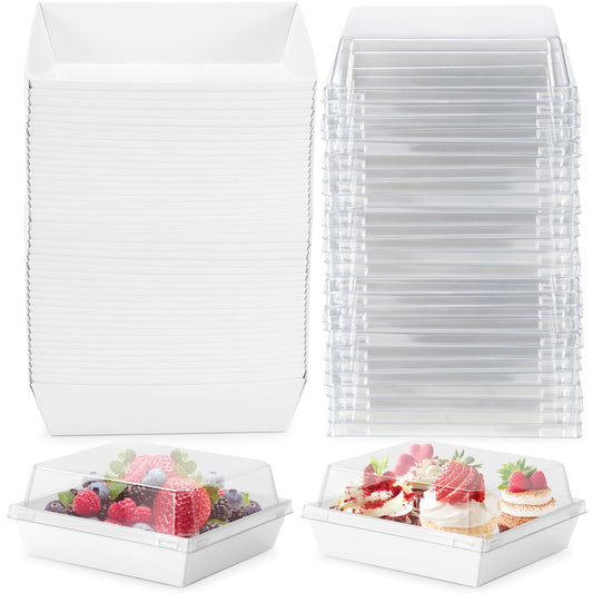 50 Pack Clear Lid Disposable Food Containers