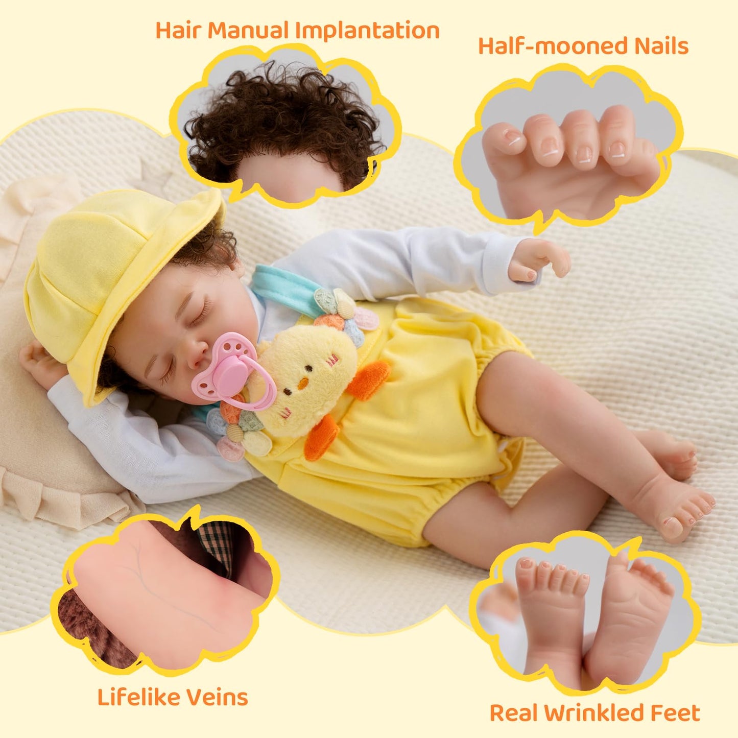 Lifelike 18-Inch Reborn Baby Doll with Accessories