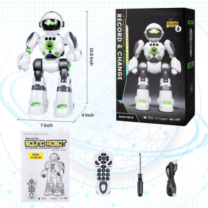 Zreswap Robot Toys Gift for Kids: Remote Control Robot Programmable Robot with Record Voice Music Dancing Gesture Control, for Toddler Boys and Girls