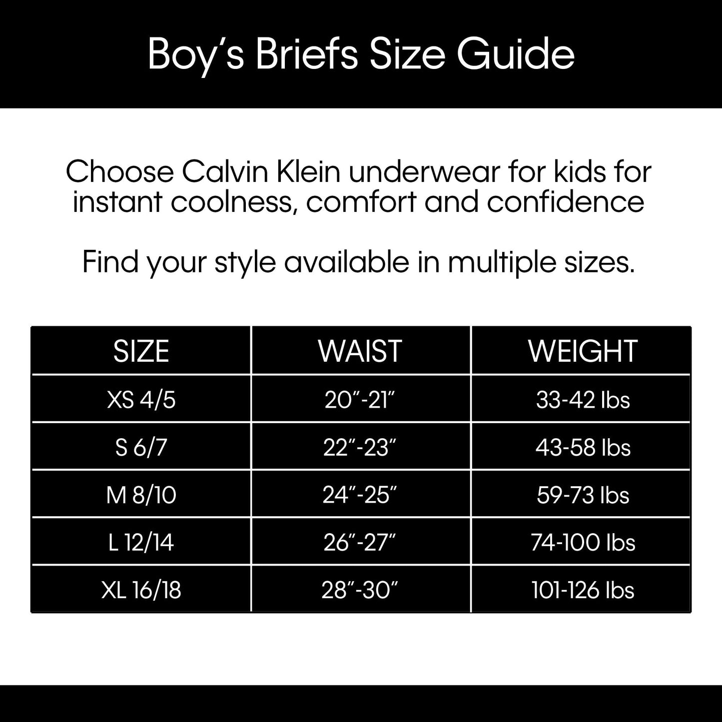 Calvin Klein Boys Black Briefs Underwear 3 Pack