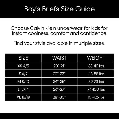 Calvin Klein Boys Black Briefs Underwear 3 Pack