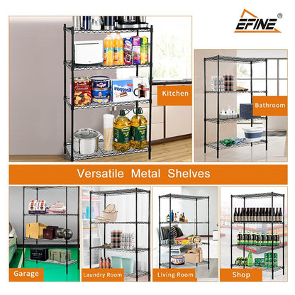 Catalina Creations 4-Shelf [Shelving] [Unit] with Shelf Liners Set of 4, Steel Wire Shelves and Adjustable Storage [Rack] for Kitchen and Garage (35.5W [X] 15.8D [X] 54H)