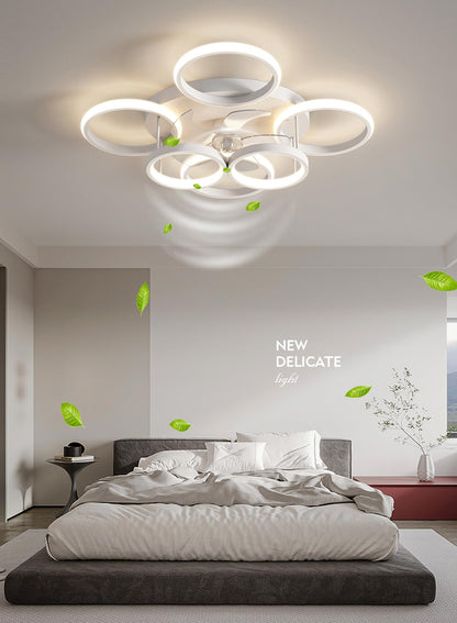 Anyeark Modern Low Profile Ceiling Fan with Light