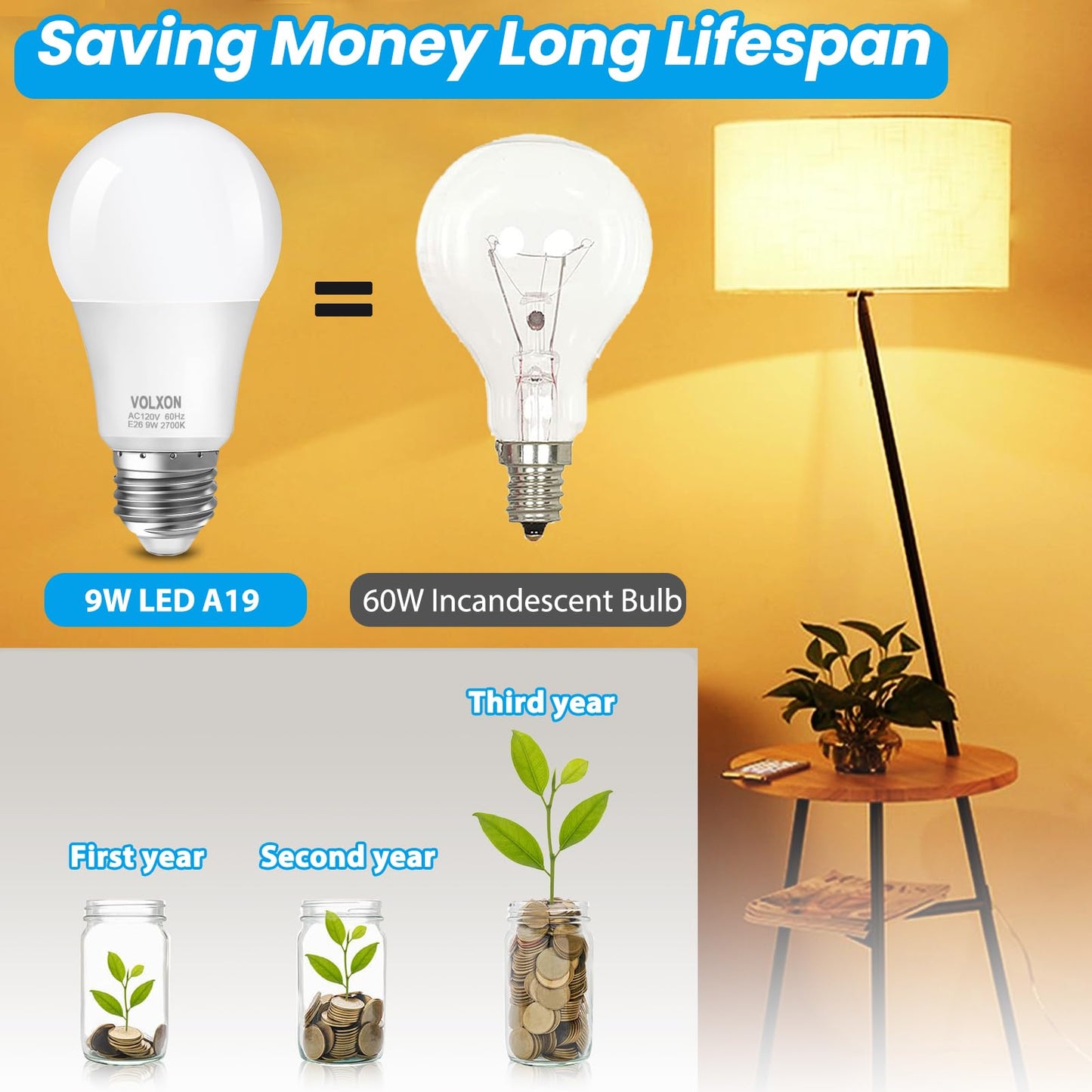 20 Pack Volxon LED Light Bulbs 60 Watt