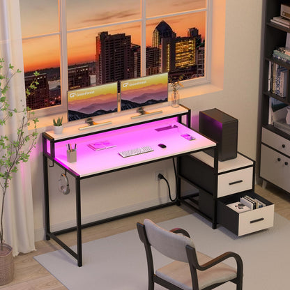 39.4 Inch Computer Desk with LED Light