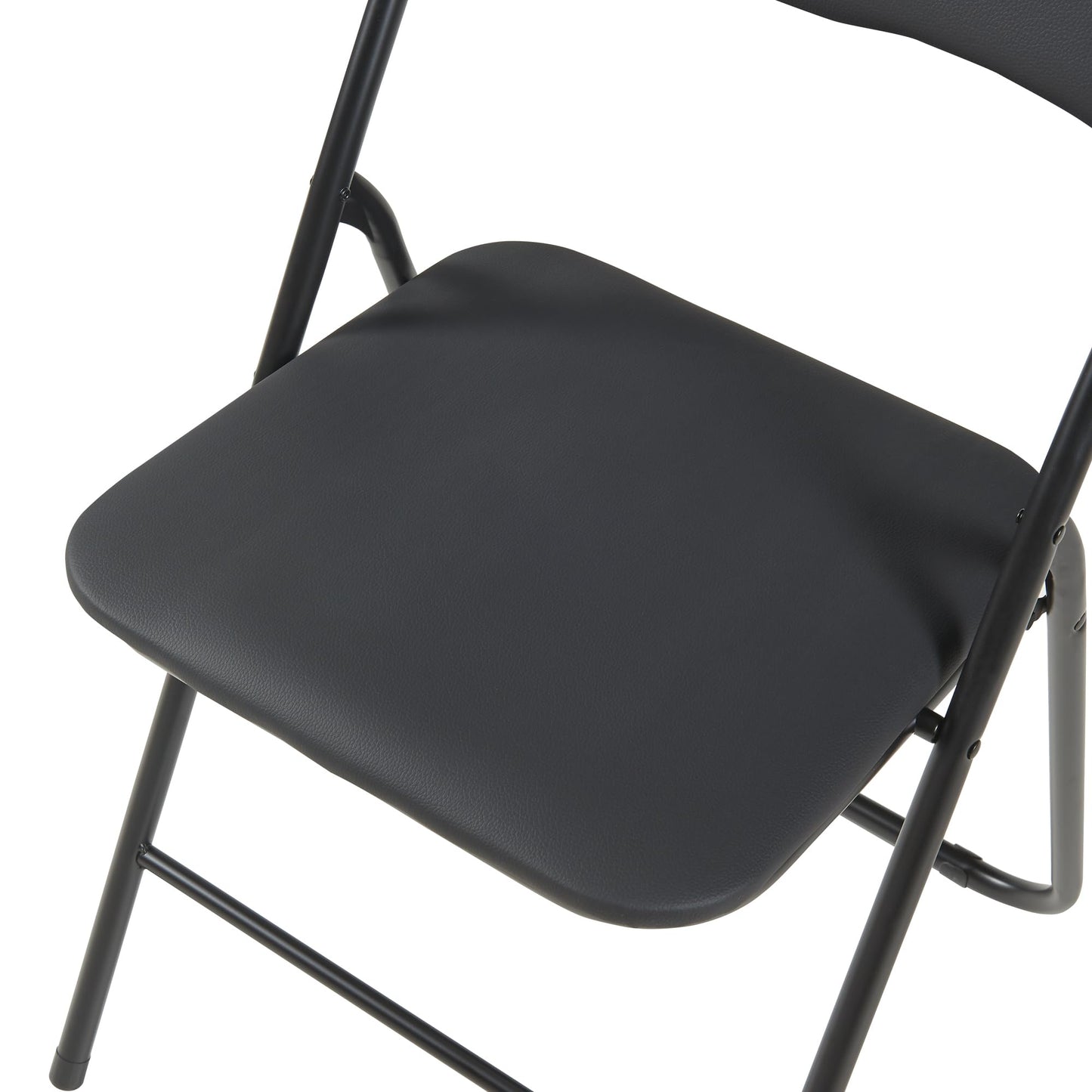 Panana Folding Chairs with Padded Cushion and Back, Metal Chairs for Home and Office,Indoor and Outdoor Foldable Chairs (Black, 6 Pack)