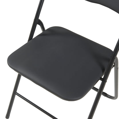 Panana Folding Chairs with Padded Cushion and Back, Metal Chairs for Home and Office,Indoor and Outdoor Foldable Chairs (Black, 6 Pack)