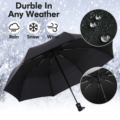NIKIOYE Umbrella Compact Travel Umbrellas Strong Durable Windproof 50+ UV Blocking Umbrella for Sun Rain Portable Umbrella, Auto Open/Close, Perfect Car Umbrella, Golf Umbrella