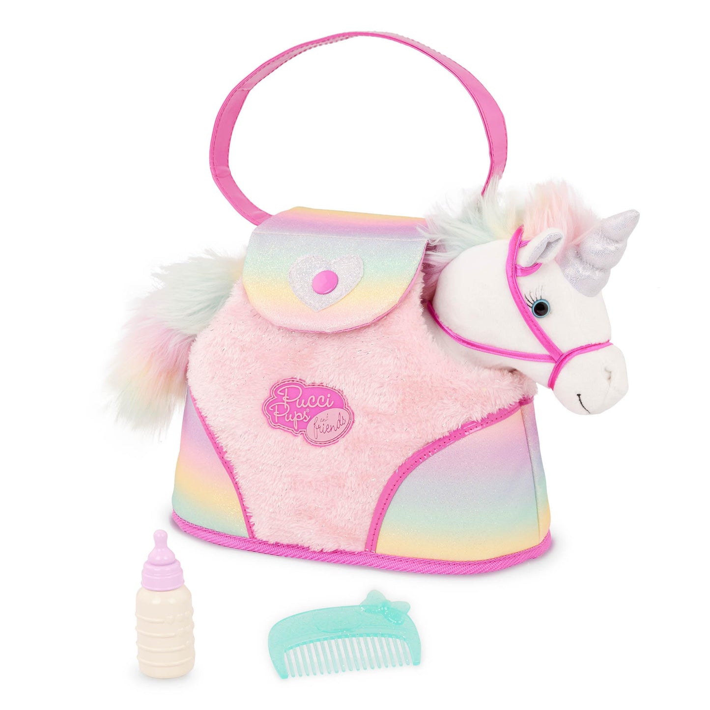Plush Unicorn Stuffed Animal with Carrier Bag