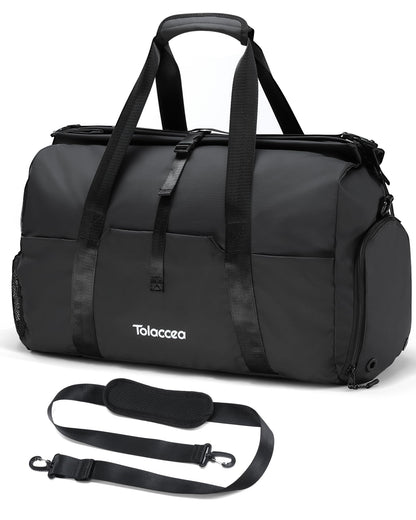 Tolaccea Foldable Gym Duffel Bag with Shoe Compartment