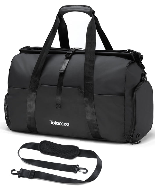 Tolaccea Foldable Gym Duffel Bag with Shoe Compartment