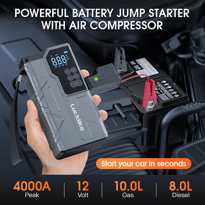 4000A Lucklike Jump Starter & Tire Inflator