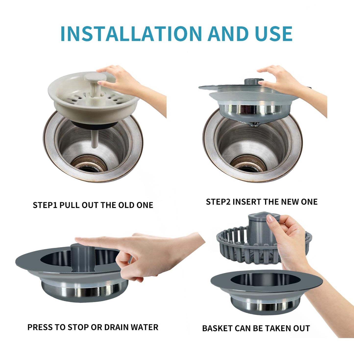 3-in-1 Kitchen Sink Drain Strainer by NOEAIKE