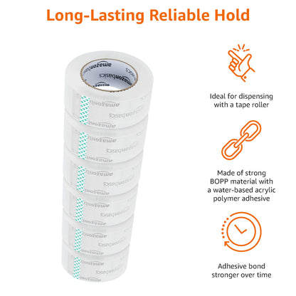 Amazon Basics Packing Tape, Designed for Moving, Storage and Packing, Shipping and Mailing, 1.88-Inch Wide x 109 Yards, Crystal Clear, 6-Pack