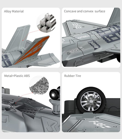 Geyiie Airplane Toys for Kids, Army Fighter Jet Diecast Plane Toys Helicopter for Boys Grils, Pull Back Airplanes with Light, Air Transport Toy Bomber Outdoor Gifts for Toddler Age 3-8 Easter Gifts